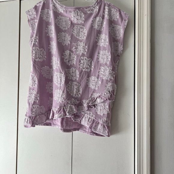 NWOT! Loft Lavender & White Floral Top - Medium - Picture 2 of 4